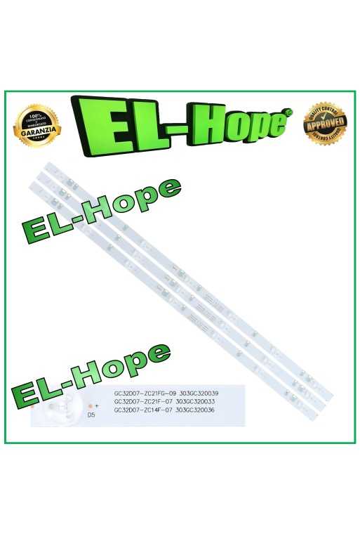 Kit de 3 barres LED 7 pouces pour te'le'viseur 32 pouces Philips GC32D07-ZC21FG-09 GC32D07-ZC14FG-07