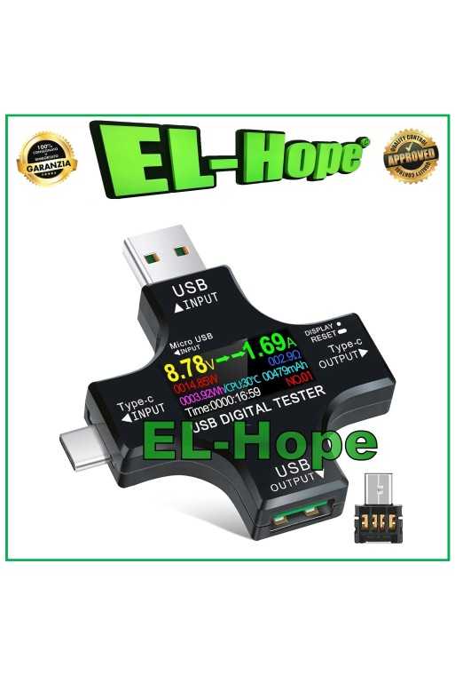 Testeur USB, de'tecteur de tension, courant de charge, voltme'tre, ampe'reme'tre, OTG