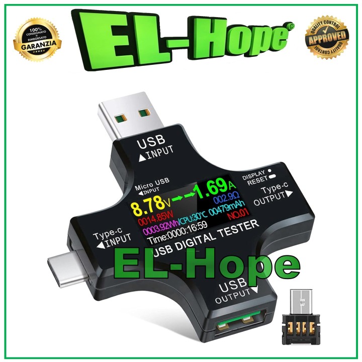 Testeur USB, de'tecteur de tension, courant de charge, voltme'tre, ampe'reme'tre, OTG