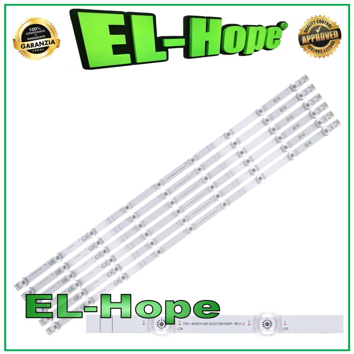 Kit de 6 barres de 9 LED pour te'le'viseur Hisense 65 pouces CRHBX65X1U813030T060999P JL-D65091330-003AS