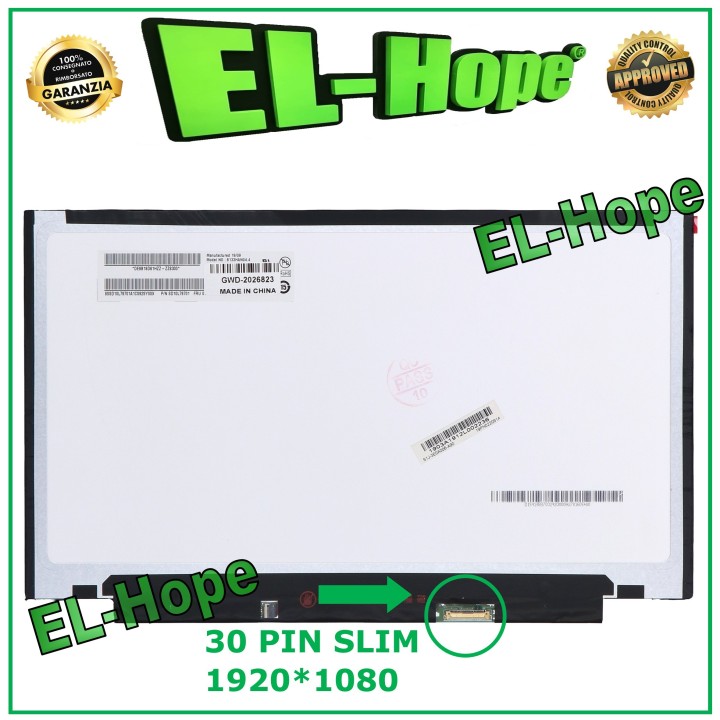Écran LCD M133NWF4 pour ordinateur portable 13,3 pouces, 30 broches, fin, re'solution 1920 x 1080, e'cran LED Full HD