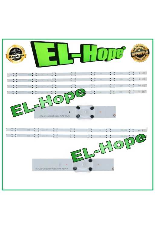 Kit de 6 barres et 7 LED pour te'le'viseur 49 Vestel 49-UHD-DRT-VNB- A-TYPE-REV03 / B-TYPE-REV03