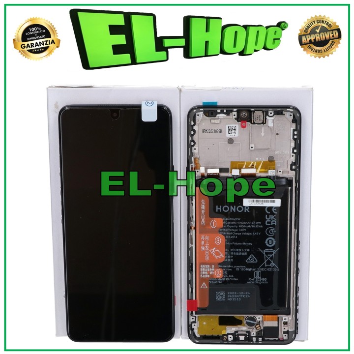 Écran tactile LCD de origine + batterie de remplacement pour Honor X9 5G Any-NX1, châssis noir