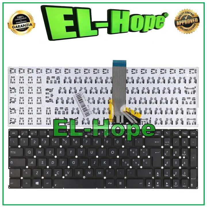 Clavier italien plat court pour ordinateur portable ASUS X554, X554L, X554LA, F553, D550CA, noir