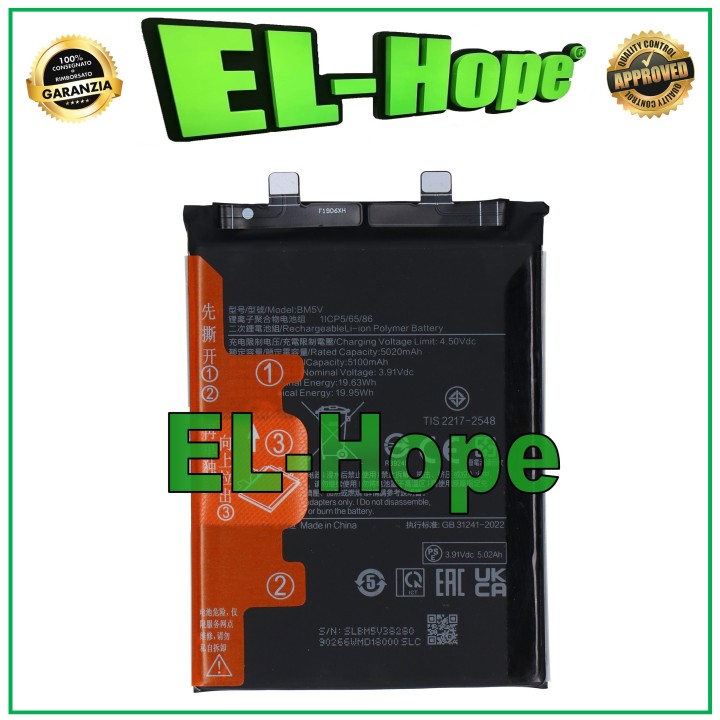 Batterie BM5V pour Xiaomi Poco X6 23122PCD1G 23122PCD1I 5100 mAh, e'quivalente a' le originale