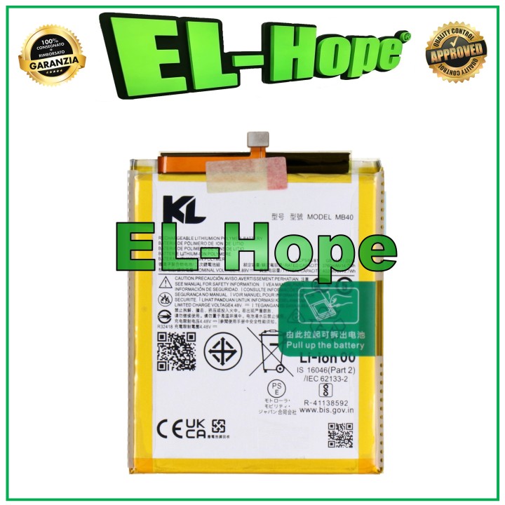 Batterie MB40 pour Motorola Moto Edge 20 XT2143 4020 mAh, equivalente a l originale