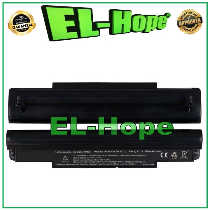 Batterie pour ordinateur portable SAMSUNG AA-PB6NC6W 5200 mAh 11,1 V NOIRE, equivalente a le originale
