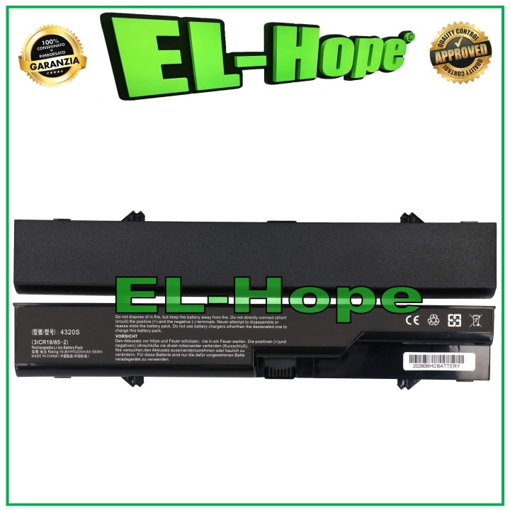 Batterie pour ordinateur portable HP Compaq 4320s, 5200 mAh, 10,8 V, 56 Wh, noire, equivalente a l originale