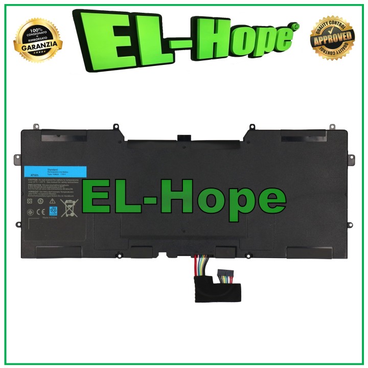 Batterie pour ordinateur portable Dell XPS 13 12 P20S noir Y9N00, equivalente a le originale