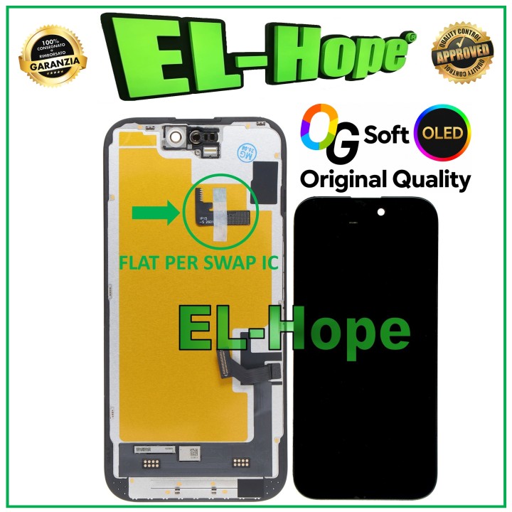 Écran LCD OG SOFT OLED pour iPhone 15, ecran tactile en verre, equivalent a l original