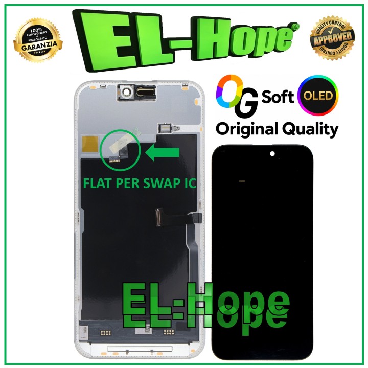 Écran OLED LCD souple OG pour iPhone 15 Pro Max 120 Hz tactile en verre, equivalent a l original