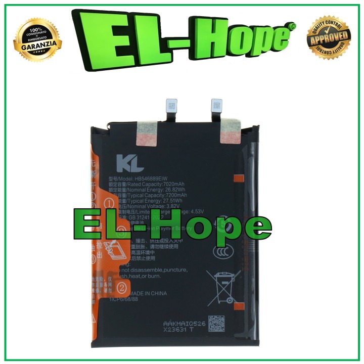 Batterie HB546889EIW pour Honor 400 DNY-NX9 7200 mAh, equivalente a l originale