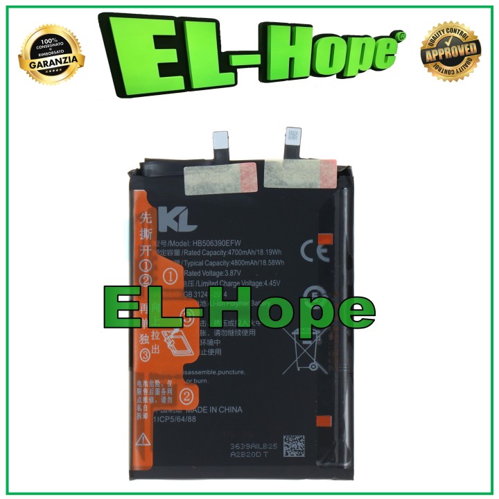 Batterie HB506390EFW pour HUAWEI HONOR 60 LSA-AN00 4800 mAh Équivalente a le originale