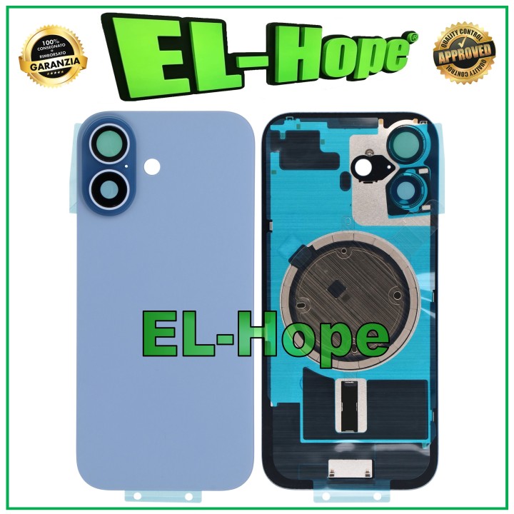 Coque arriere en verre pour Apple iPhone 17 bleue 