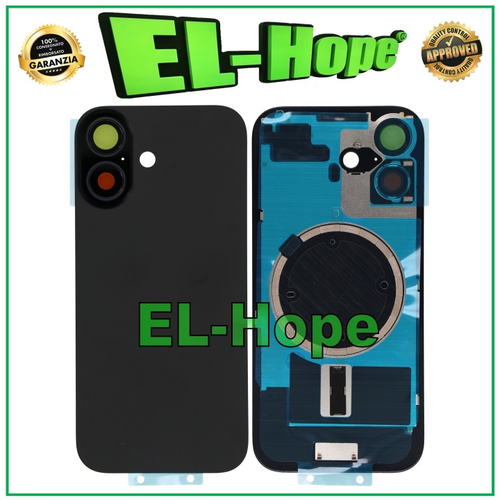 Coque arriere en verre pour Apple iPhone 17, noire